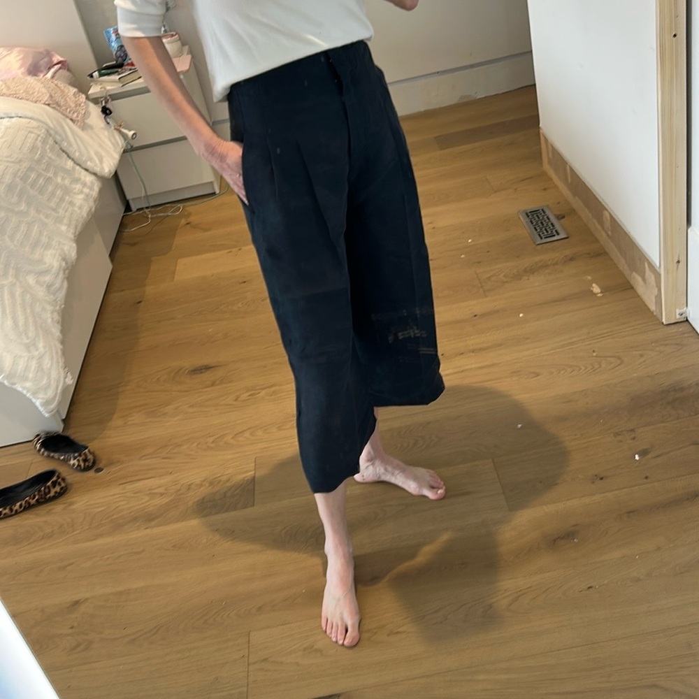 CELINE navy linen Culottes - Picture 4 of 13